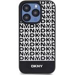 DKNY PU Leather Repeat Pattern Bottom Stripe kryt pre iPhone 13 Pro Max, čierny