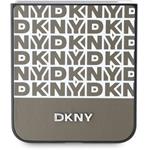 DKNY PU Leather Repeat Pattern Bottom Stripe kryt pre Samsung Galaxy Z Flip 6, hnedý