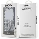 DKNY PU Leather Repeat Pattern Bottom Stripe kryt pre Samsung Galaxy Z Flip 6, hnedý