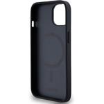 DKNY PU Leather Repeat Pattern Bottom Stripe MagSafe kryt pre iPhone 13, čierny