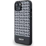 DKNY PU Leather Repeat Pattern Bottom Stripe MagSafe kryt pre iPhone 14, čierny