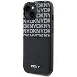 DKNY PU Leather Repeat Pattern Card Pocket kryt pre iPhone 14, čierny