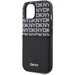 DKNY PU Leather Repeat Pattern Card Pocket kryt pre iPhone 15, čierny