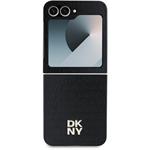 DKNY PU Leather Repeat Pattern Stack Logo kryt pre Samsung Galaxy Z Flip 6, čierny