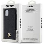 DKNY PU Leather Repeat Pattern Stack Logo Magsafe kryt pre iPhone 11, čierny