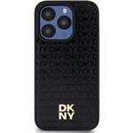 DKNY PU Leather Repeat Pattern Stack Logo Magsafe kryt pre iPhone 12/12 Pro, čierny