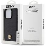DKNY PU Leather Repeat Pattern Stack Logo Magsafe kryt pre iPhone 12/12 Pro, čierny