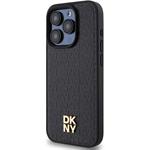 DKNY PU Leather Repeat Pattern Stack Logo Magsafe kryt pre iPhone 14 Pro Max, čierny