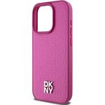 DKNY PU Leather Repeat Pattern Stack Logo Magsafe kryt pre iPhone 15 Pro Max, ružový