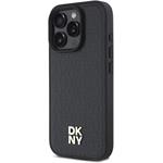 DKNY PU Leather Repeat Pattern Stack Logo MagSafe kryt pre iPhone 16 Pro, čierny