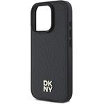 DKNY PU Leather Repeat Pattern Stack Logo MagSafe kryt pre iPhone 16 Pro, čierny