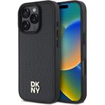 DKNY PU Leather Repeat Pattern Stack Logo MagSafe kryt pre iPhone 16 Pro, čierny