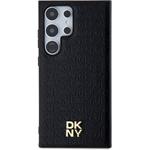 DKNY PU Leather Repeat Pattern Stack Logo Magsafe kryt pre Samsung Galaxy S24 Ultra, čierny