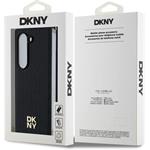 DKNY PU Leather Repeat Pattern Stack Logo MagSafe kryt pre Samsung Galaxy Z Fold 6, čierny