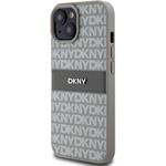 DKNY PU Leather Repeat Pattern Tonal Stripe kryt pre iPhone 15, béžový