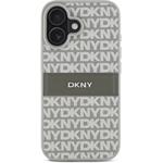 DKNY PU Leather Repeat Pattern Tonal Stripe kryt pre iPhone 16, béžový