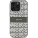 DKNY PU Leather Repeat Pattern Tonal Stripe kryt pre iPhone 16 Pro, béžový