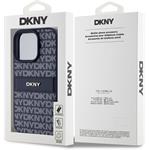 DKNY PU Leather Repeat Pattern Tonal Stripe kryt pre iPhone 16 Pro Max, modrý