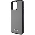 DKNY PU Leather Silver Metal Logo Magsafe kryt pre iPhone 16 Pro Max, sivá