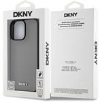 DKNY PU Leather Silver Metal Logo Magsafe kryt pre iPhone 16 Pro Max, sivá