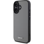 DKNY PU Leather Silver Metal Logo Magsafe kryt pre iPhone 16, sivý