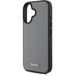 DKNY PU Leather Silver Metal Logo Magsafe kryt pre iPhone 16, sivý