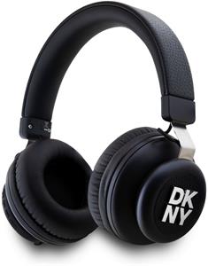 DKNY PU Leather Stack Logo bezdrôtové slúchadlá, čierne