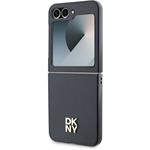 DKNY PU Leather Stack Logo kryt pre Samsung Galaxy Z Flip 6/7 FE, čierny