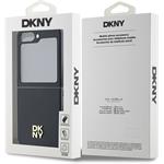 DKNY PU Leather Stack Logo kryt pre Samsung Galaxy Z Flip 6/7 FE, čierny
