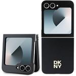 DKNY PU Leather Stack Logo kryt pre Samsung Galaxy Z Flip 6, čierny