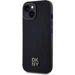 DKNY PU Leather Stack Logo Magsafe kryt pre iPhone 14, čierny