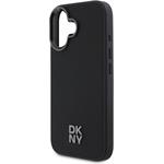 DKNY PU Leather Stack Logo Magsafe kryt pre iPhone 16, čierny