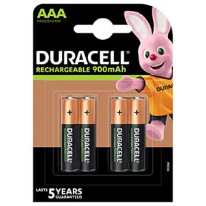 Duracell AAA nabíjacie batérie, 900 mAh, 4ks