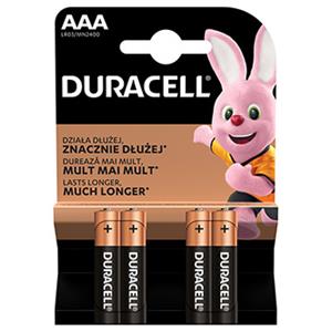 Duracell batéria AAA alkalická,1.5V, 4ks