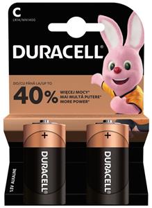 Duracell (C) R14 basic alkalická bateria, 2ks