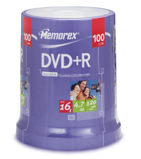 DVD+R Memorex 100 pack 16X/4.7GB