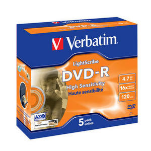 DVD-R Verbatim 16x/4.7/Jewel/LightScribe