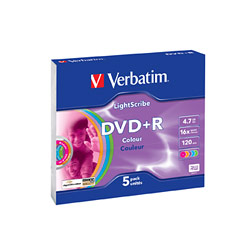 DVD+R Verbatim LightScribe Colour/16x/4,7GB/Slim