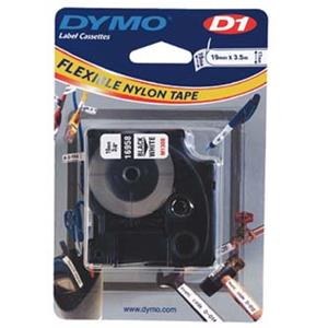 Dymo D1 16958 19mm, biela / čierna tlač, 3.5m, flexibilná nylonová