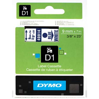 Dymo D1 40914 9mm, biela / modrá tlač, 7m