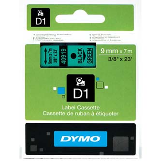 Dymo D1 40919 9mm, zelená / čierna tlač, 7m