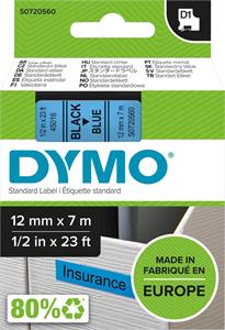 Dymo D1 45016 12mm, modrá / čierna tlač, 7m