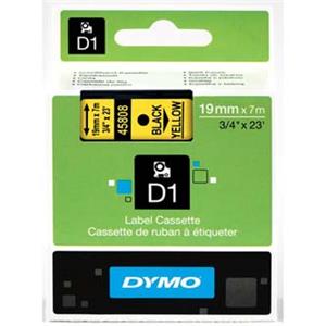 Dymo D1 45808 19mm, žltá / čierna tlač, 7m