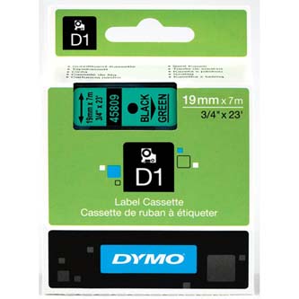 Dymo D1 45809 19mm, zelená / čierna tlač, 7m