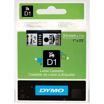 Dymo D1 53710 24mm, priehľadná / čierna tlač, 7m