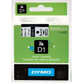 Dymo D1 53713 24mm, biela / čierna tlač, 7m