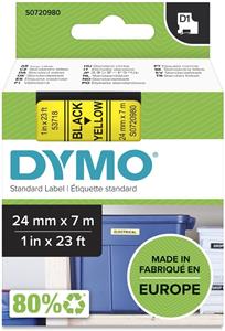 Dymo D1 53718 24mm, žltá / čierna tlač, 7m