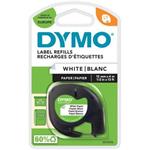 Dymo LetraTag 59421 12mm, biela / čierna tlač, 4m, papierová