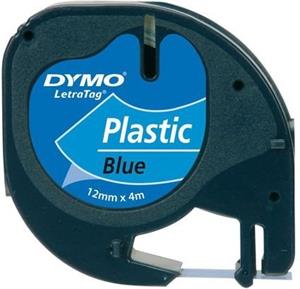 Dymo LetraTag 59426 12mm, modrá / čierna tlač, 4m, plastová