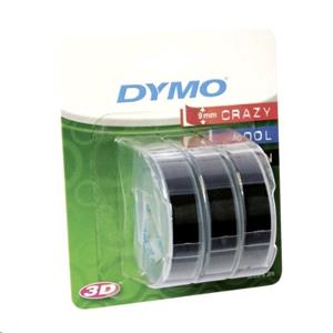 Dymo originál páska do tlačiarne štítkov, Dymo, S0847730, čierny podklad, 3m, 9mm, 3D, 1 blister/3 ks